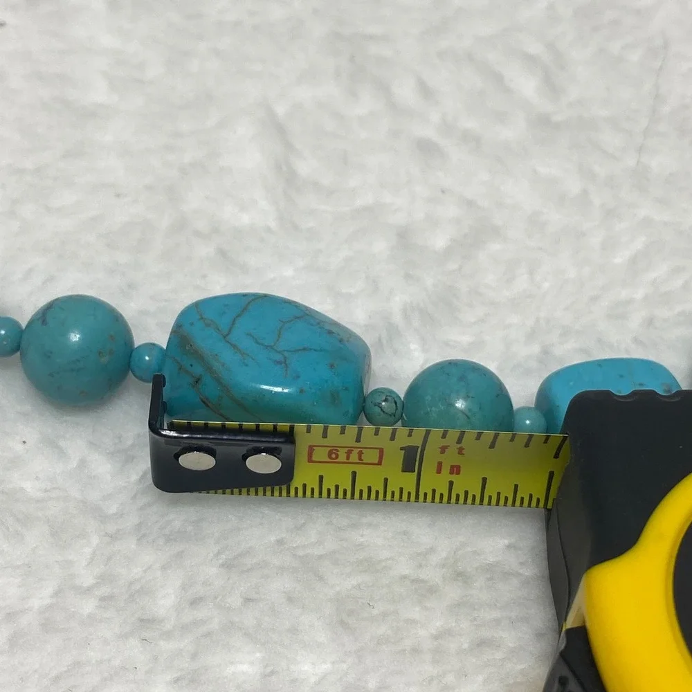 Turquoise Southwestern‎ Necklace Two Strand Chunky Bead Boho Statement Rodeo 90g